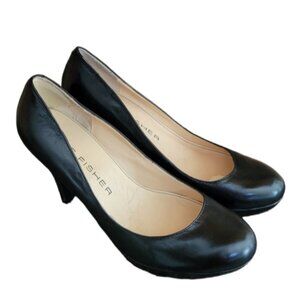MARC FISHER Sydney Leather Black Pumps Heels 6M